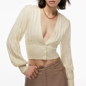 ARITZIA PLUNGE CARDIGAN IN BIRCH